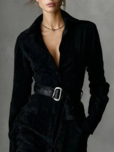 Julia | SUEDE MIDI COAT DRESS