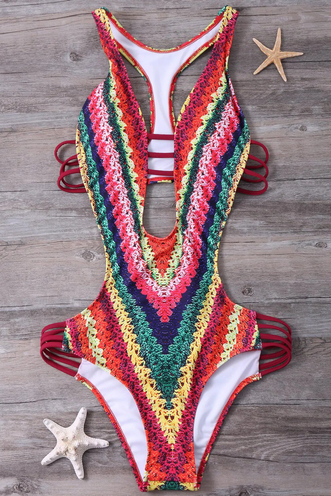 Indie™ - STYLISH SWIMSUIT WITH CROCHET DETAIL AND OPEN BACK