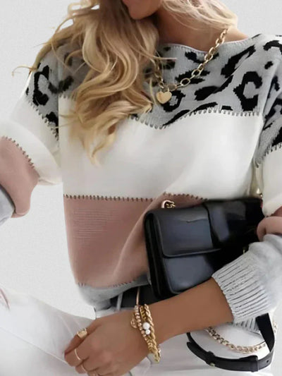 Emma | Leopard Accent Sweater