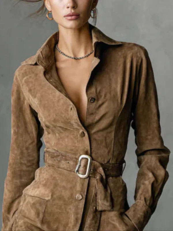 Julia | SUEDE MIDI COAT DRESS