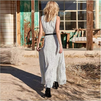 Ismena | Boho Polka Dot Maxi Dress