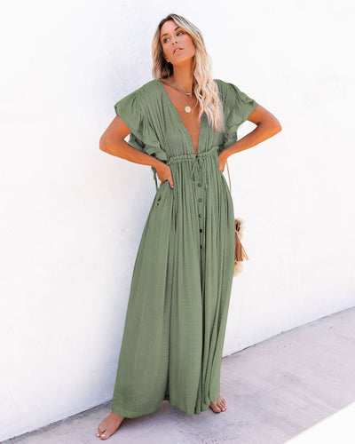 Audra | Boho V-Neck Kimono Beach Cover-Up Dress