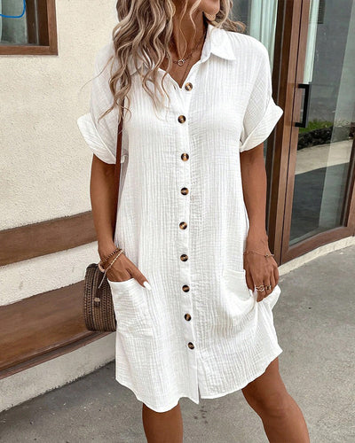 Hailey | Women’s Retro Cotton Linen Shirt Dress